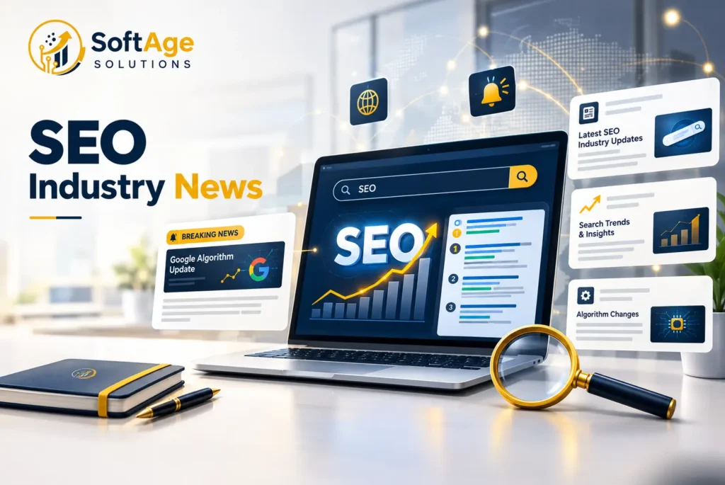 Marketer reviewing Google Search Console data to follow SEO industry news and search updates