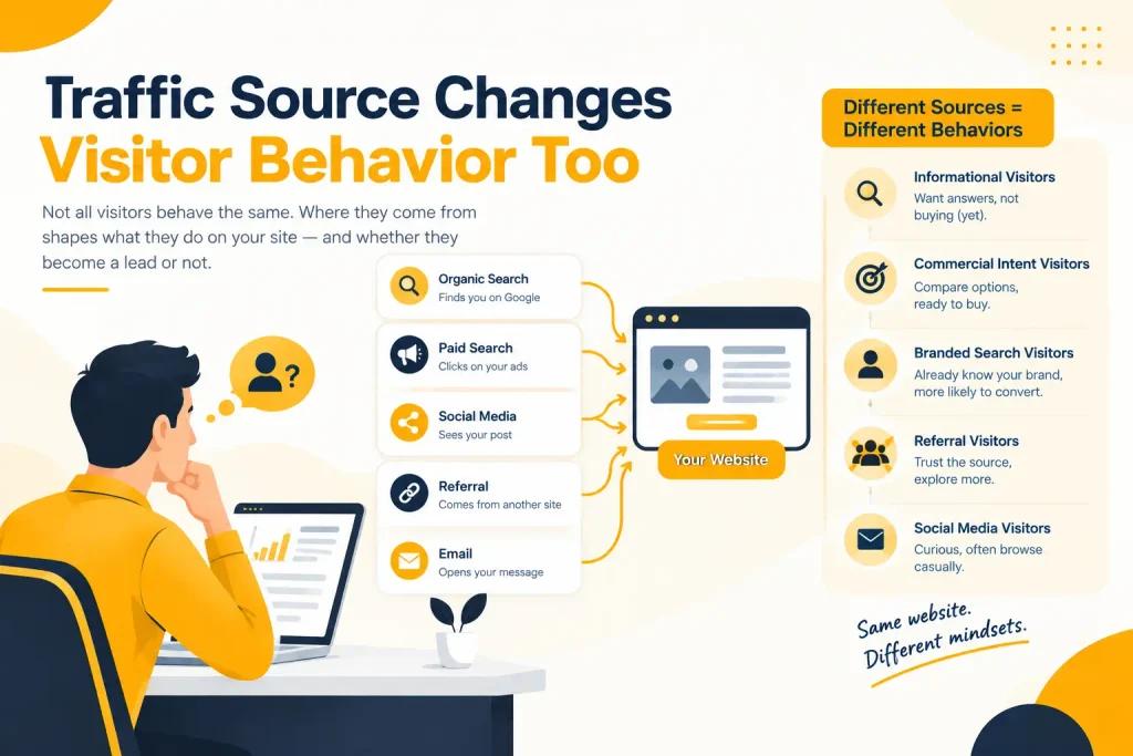 Traffic source changes visitor behavior too