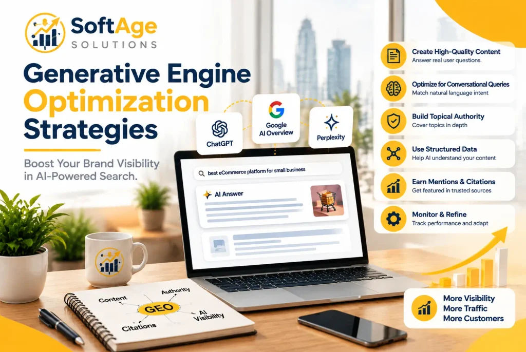 Generative Engine Optimization strategies and digital marketing techniques for AI search visibility.